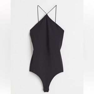 H&M Halter Bodysuit in Dark Brown